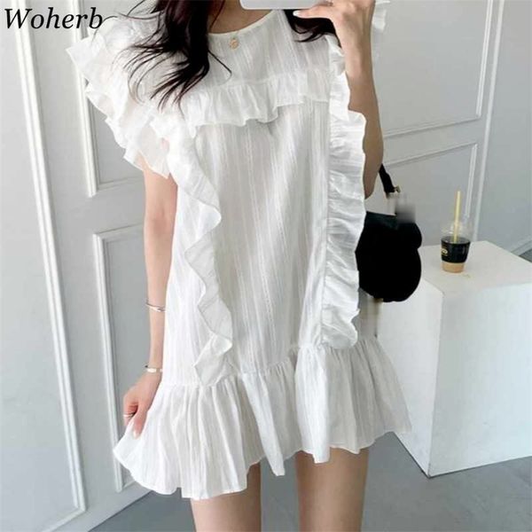 summer white mini dress korean fashion ruffles dresses for women o-neck loose flying sleeve robe sweet vestidos mujer 210519, Black;gray
summer white mini dress korean fashion ruffles dresses for women o-neck loose flying sleeve robe sweet vestidos mujer 210519, Black;gray