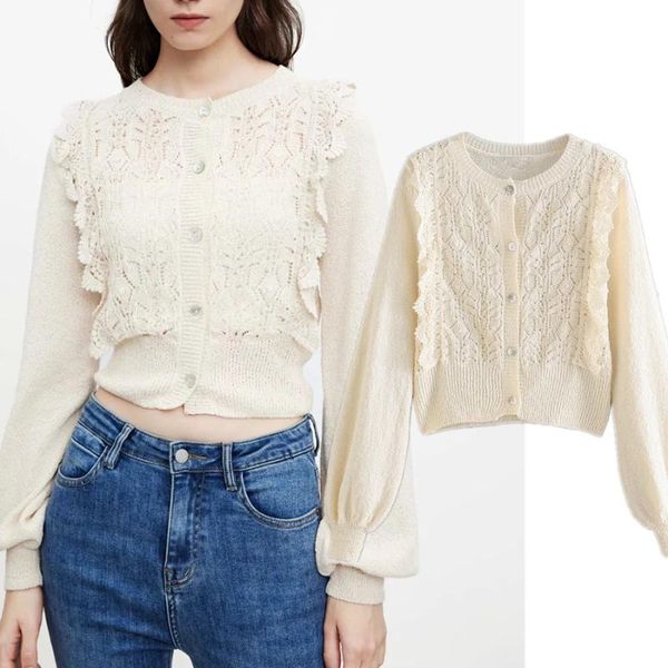 women's knits & tees dave&di winter indie folk vintage embroidery hollow out loose sweaters women ruffles knitted cardigans jacket, White
women's knits & tees dave&di winter indie folk vintage embroidery hollow out loose sweaters women ruffles knitted cardigans jacket, White