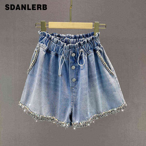 a- line denim shorts women's fashionable summer short jeans high waist slimming loose wide leg pants 211129, Blue
a- line denim shorts women's fashionable summer short jeans high waist slimming loose wide leg pants 211129, Blue