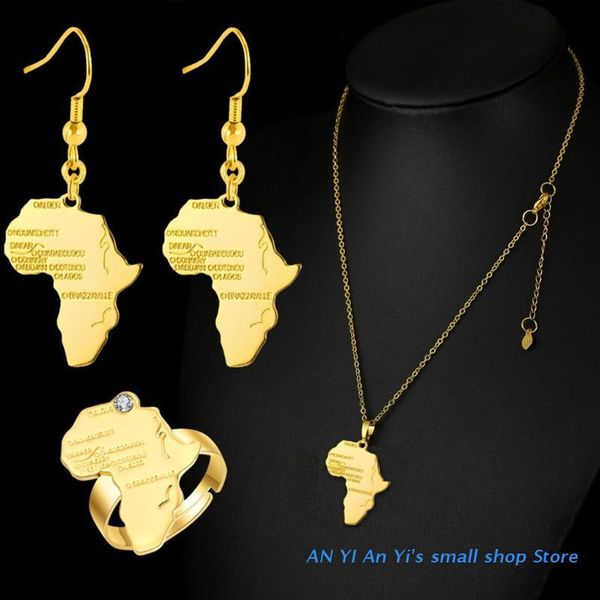 earrings & necklace earring ring set africa map gold color african ornaments suitable for birthday/valentine's day/friendship gift, Silver
earrings & necklace earring ring set africa map gold color african ornaments suitable for birthday/valentine's day/friendship gift, Silver