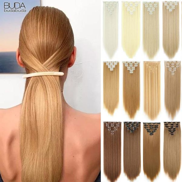 synthetic wigs budabuda 22inch 16 clips long straight ombre clip in hair hairpieces blonde mix brown gray for white women, Black
synthetic wigs budabuda 22inch 16 clips long straight ombre clip in hair hairpieces blonde mix brown gray for white women, Black