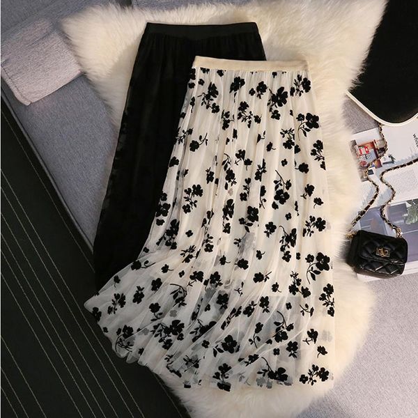 spring vintage tulle skirts womens pleated skirt black women flocking flower high waist summer mesh
spring vintage tulle skirts womens pleated skirt black women flocking flower high waist summer mesh
