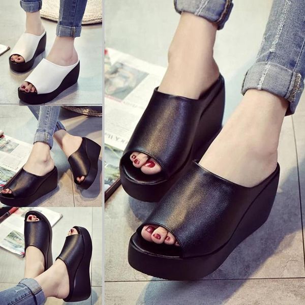 slippers women platform sandals open toe thick wedges soft sole summer beach shoes a66, Black
slippers women platform sandals open toe thick wedges soft sole summer beach shoes a66, Black