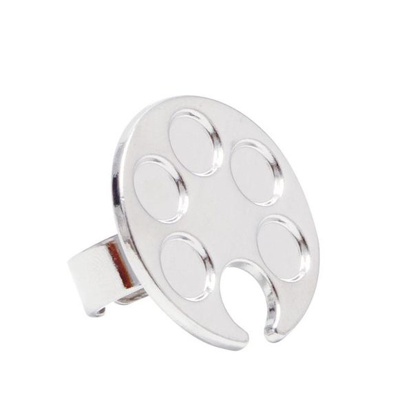 nail art equipment finger mini mixing palette metal tool for hand manicure ring r3mf, Silver
nail art equipment finger mini mixing palette metal tool for hand manicure ring r3mf, Silver