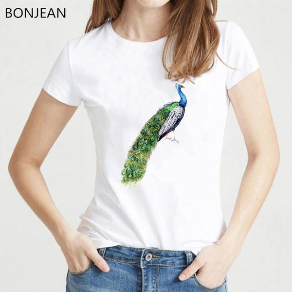 women's t-shirt vogue t shirt women watercolor peacock bird print tshirt femme harajuku korean style clothes female streetwear, White
women's t-shirt vogue t shirt women watercolor peacock bird print tshirt femme harajuku korean style clothes female streetwear, White