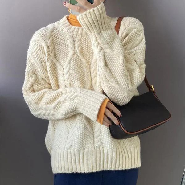 women's sweaters fashion basic twist pullover sweater women autumn winter solid o-neck knitted korean preppy style loose thick warm, White;black
women's sweaters fashion basic twist pullover sweater women autumn winter solid o-neck knitted korean preppy style loose thick warm, White;black