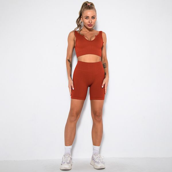 2021 european and american seamless knitting sports short sleeve shorts bra yoga clothes fitness pants set women 39, White;red
2021 european and american seamless knitting sports short sleeve shorts bra yoga clothes fitness pants set women 39, White;red