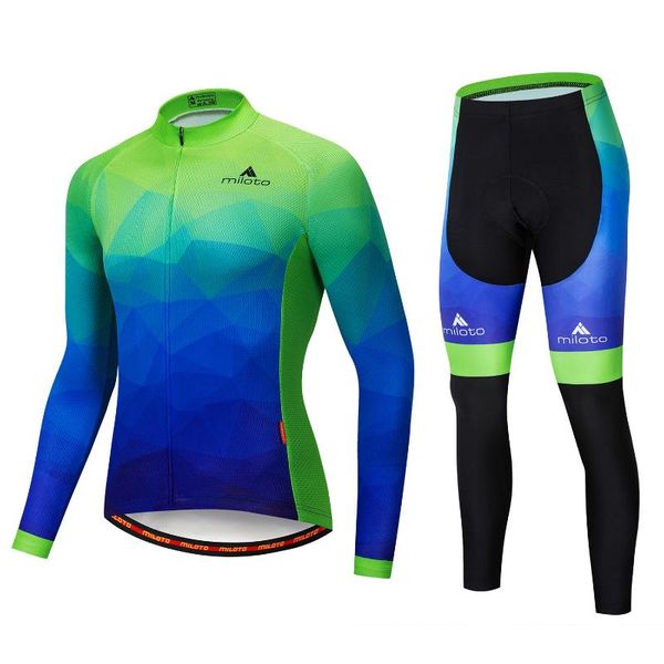 racing sets 2021 miloto breathable men's long-sleeved mountain bike clothing bicycle suit autumn jersey clothes cycling bib pants, Black;blue
racing sets 2021 miloto breathable men's long-sleeved mountain bike clothing bicycle suit autumn jersey clothes cycling bib pants, Black;blue