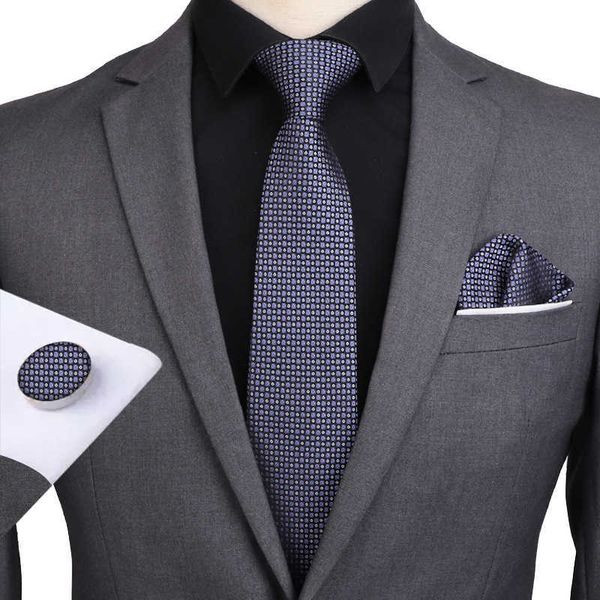 2021 men's six piece silk casual busins interview wedding profsional group formal tie, Blue;purple