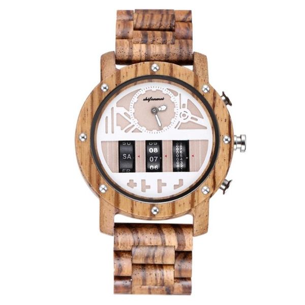 Shifenmei Mens Digital Watch Wooden For A Man Roller Wristwatch Holiday Luxury Quartz Electronic Clocks Relojes Hombre Wristwatches, Slivery;brown
Shifenmei Mens Digital Watch Wooden For A Man Roller Wristwatch Holiday Luxury Quartz Electronic Clocks Relojes Hombre Wristwatches, Slivery;brown