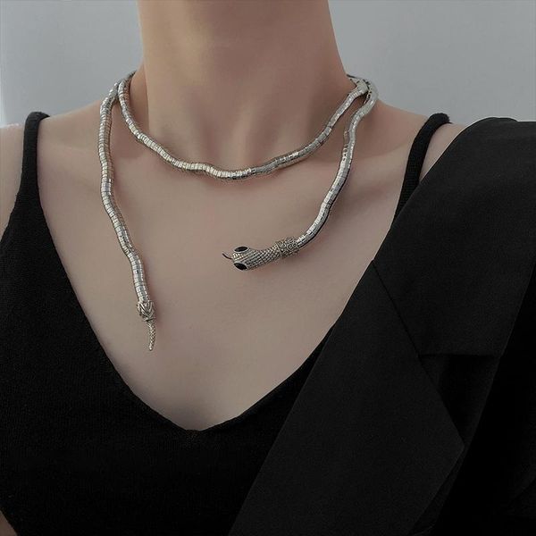 chains necklace chain simple snake gothic medieval metal suitable for women's personality luxury neckline jewelry 2021, Silver
chains necklace chain simple snake gothic medieval metal suitable for women's personality luxury neckline jewelry 2021, Silver