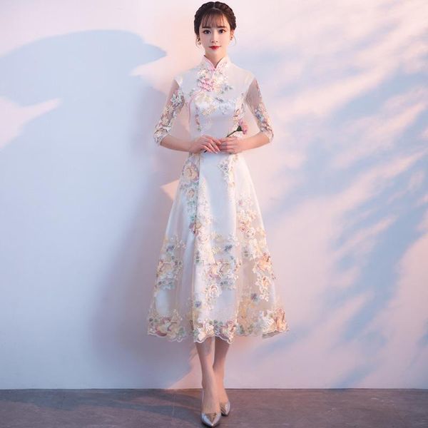 ethnic clothing traditional chinese style a-line qipao dress improved women embroidery flower cheongsam vestidos elegant slim, Red
ethnic clothing traditional chinese style a-line qipao dress improved women embroidery flower cheongsam vestidos elegant slim, Red