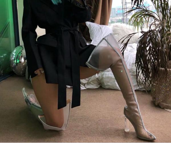 boots dipsloot woman fluorescent gray beige orange green pvc on the knee boots lady pointed transparent toe chunky heels long gb2e, Black
boots dipsloot woman fluorescent gray beige orange green pvc on the knee boots lady pointed transparent toe chunky heels long gb2e, Black