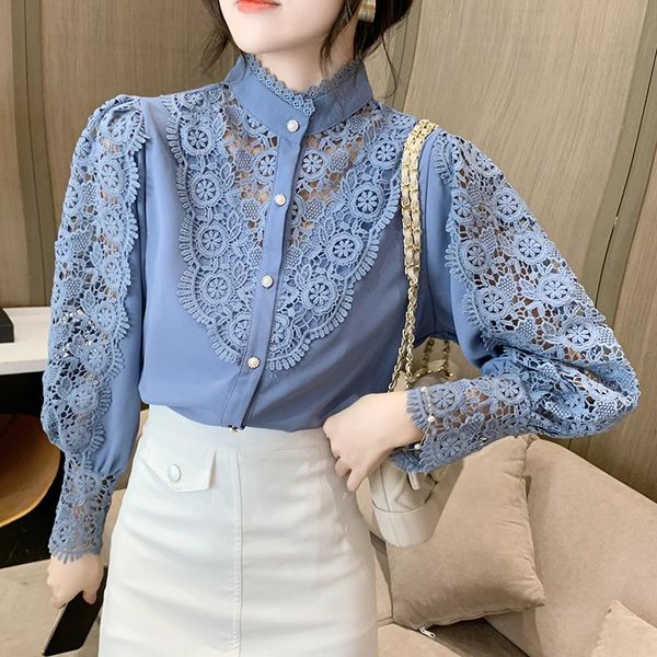 spring lace shirts women patchwork hollow out long sleeve blouses single breasted office for female lady blusas autumn women's, White
spring lace shirts women patchwork hollow out long sleeve blouses single breasted office for female lady blusas autumn women's, White