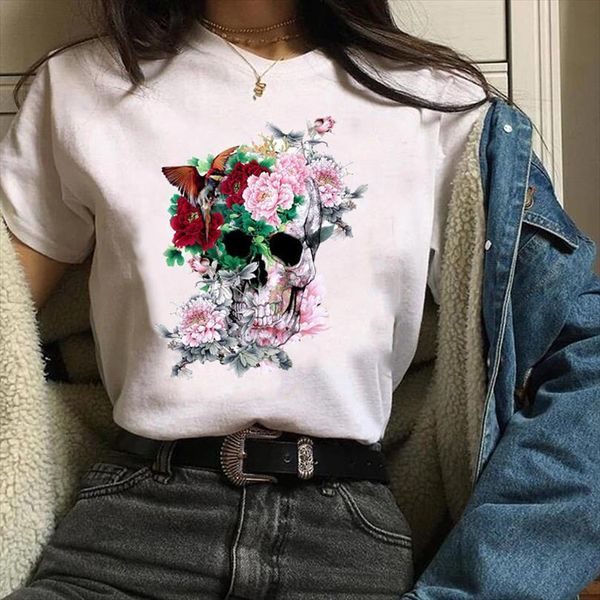 men clothing clothes graphic skull mens flower fashion tend 90s print halloween lady tees female shirt, White;black
men clothing clothes graphic skull mens flower fashion tend 90s print halloween lady tees female shirt, White;black