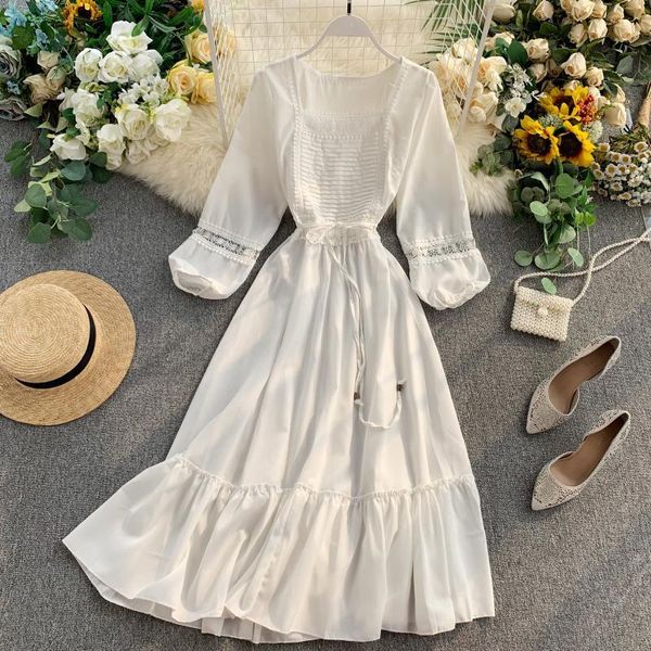 casual dresses summer women's square collar long-sleeved lace dress retro solid color loose thin mid-calf woman gx041, Black;gray
casual dresses summer women's square collar long-sleeved lace dress retro solid color loose thin mid-calf woman gx041, Black;gray