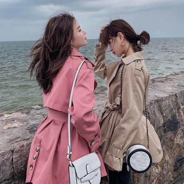 women's trench coats classic short outerwear khaki/pink spring autumn windproof double-breasted coat fashion casual overcoat, Tan;black
women's trench coats classic short outerwear khaki/pink spring autumn windproof double-breasted coat fashion casual overcoat, Tan;black