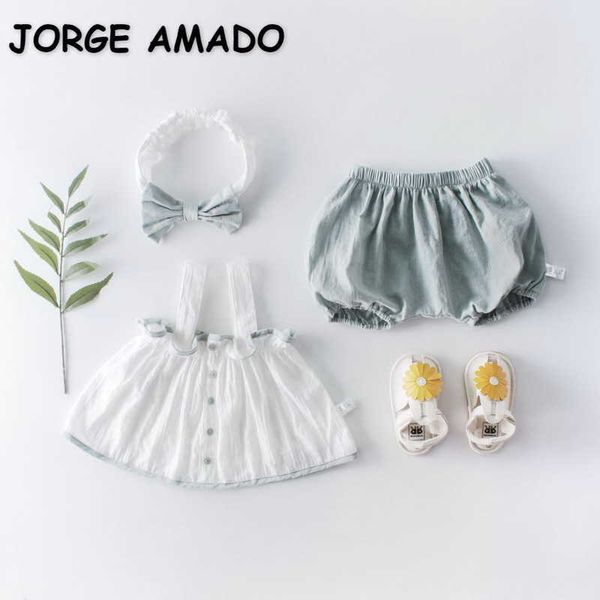 summer baby girls 3-pcs sets sling shirts + shorts headwear fashion outwear born clothes e6003 210610, White
summer baby girls 3-pcs sets sling shirts + shorts headwear fashion outwear born clothes e6003 210610, White