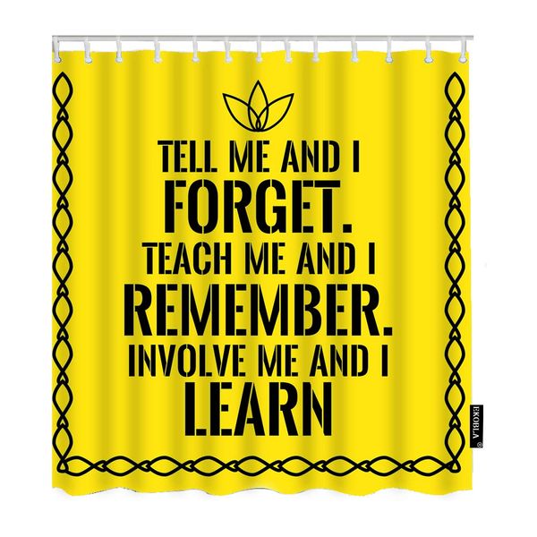 motivational quote shower curtain tell me and i forget teach me and i remember yellow backdrop decorative waterproof shower
motivational quote shower curtain tell me and i forget teach me and i remember yellow backdrop decorative waterproof shower