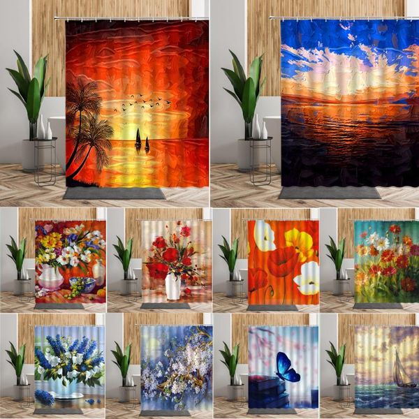 shower curtains flower beauty curtain beach oil painting floral nordic home bathroom decoration waterproof cloth bath accessorie
shower curtains flower beauty curtain beach oil painting floral nordic home bathroom decoration waterproof cloth bath accessorie