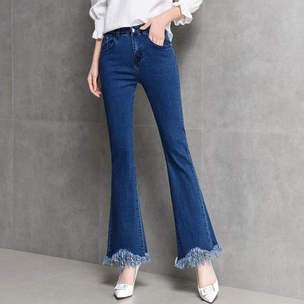 women's jeans was thin stretch boot-cut woman fringe students korean version of spring and autumn fashion casual high-waist, Blue
women's jeans was thin stretch boot-cut woman fringe students korean version of spring and autumn fashion casual high-waist, Blue