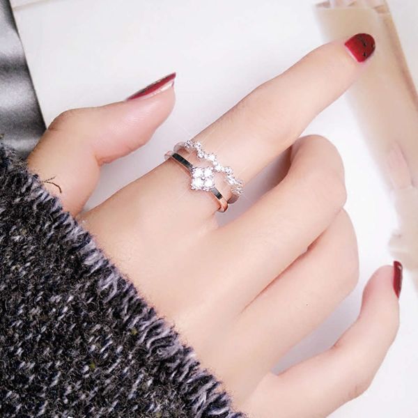 lucky wave double layer flash diamond four leaf clover female japanese and korean flower finger ring, Black
lucky wave double layer flash diamond four leaf clover female japanese and korean flower finger ring, Black