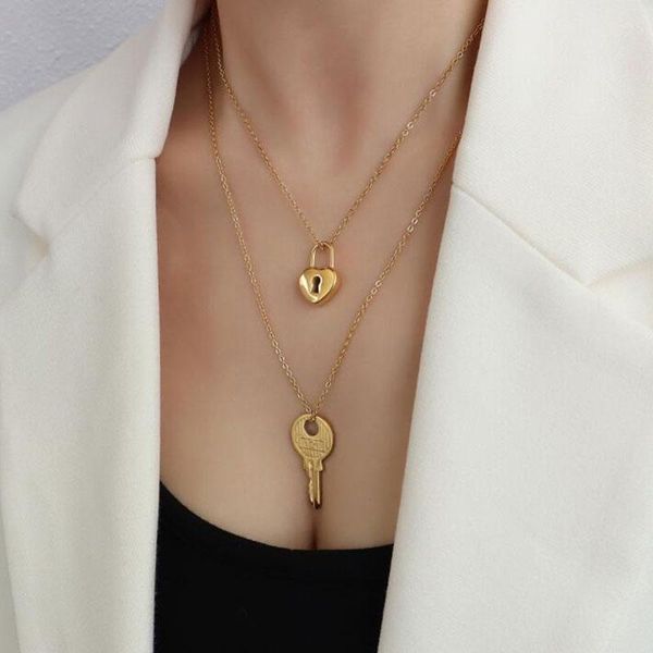 chains 2021 sweet key lock 316l steel stainless lovers gift pendant necklace natural shell brand for women party jewelry, Silver
chains 2021 sweet key lock 316l steel stainless lovers gift pendant necklace natural shell brand for women party jewelry, Silver