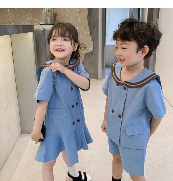 clothing sets children's set 2021 summer baby boys college style suit korean 2pcs girls dresses brother sister clothes, White
clothing sets children's set 2021 summer baby boys college style suit korean 2pcs girls dresses brother sister clothes, White