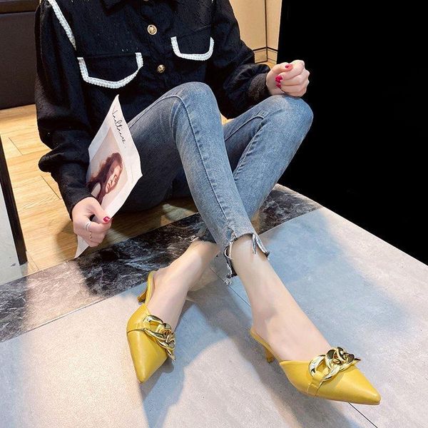 sandals spring summer trendy fashion korean style women's buckle mid heel slippers, Black
sandals spring summer trendy fashion korean style women's buckle mid heel slippers, Black