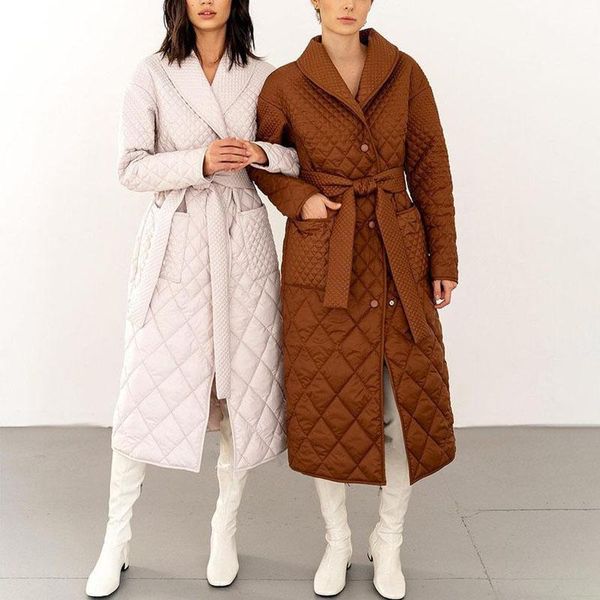 women's down & parkas xmax fashion turn collar women elegant tie belt long coats solid single breasted argyle cotton jackets ladies, Black
women's down & parkas xmax fashion turn collar women elegant tie belt long coats solid single breasted argyle cotton jackets ladies, Black