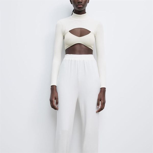 spring and autumn women's casual solid color high-neck long-sleeved short sweater 210430, White;black
spring and autumn women's casual solid color high-neck long-sleeved short sweater 210430, White;black