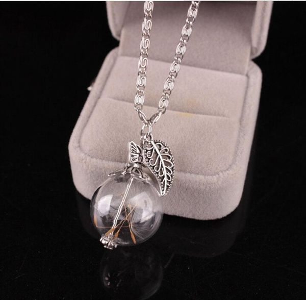 creative handmade glass cover dandelion seed leaf drifting bottle pendant women's necklace simple fashion jewelry necklaces, Silver
creative handmade glass cover dandelion seed leaf drifting bottle pendant women's necklace simple fashion jewelry necklaces, Silver