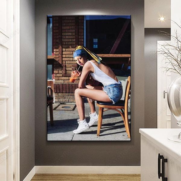 paintings modern street pearl earring girl canvas painting funny poster and prints wall art pictures for living room home decor
paintings modern street pearl earring girl canvas painting funny poster and prints wall art pictures for living room home decor