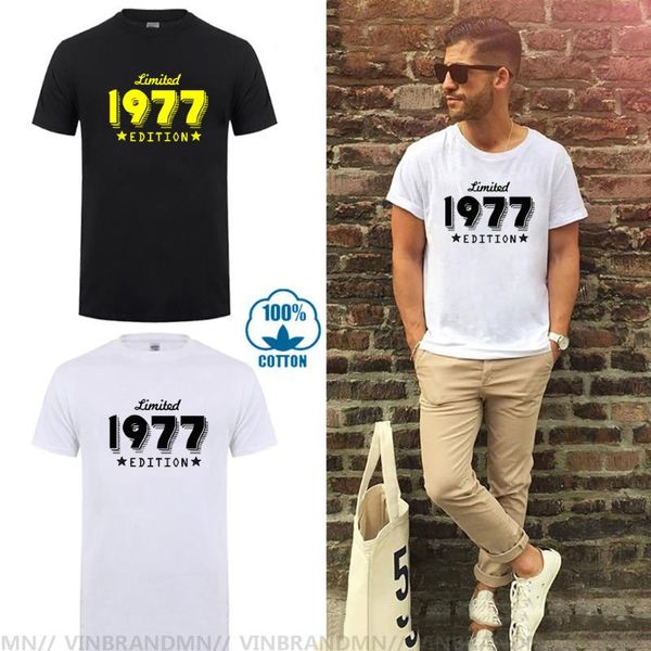 men's t-shirts in 1977 limited edition funny t shirt men short sleeves hip hop oversized o-neck cotton made shirts, White;black
men's t-shirts in 1977 limited edition funny t shirt men short sleeves hip hop oversized o-neck cotton made shirts, White;black