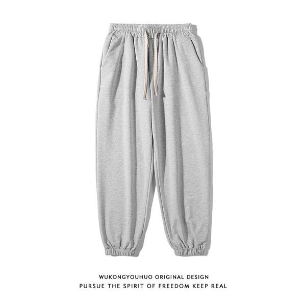men's pants wukong goods retro simple solid color ankle-tied sweatpants men 's fashion brand loose street couple casual versatile, Black
men's pants wukong goods retro simple solid color ankle-tied sweatpants men 's fashion brand loose street couple casual versatile, Black
