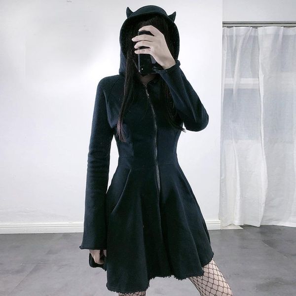 casual dresses autumn winter women gothic girls punk mini dress long sleeve black fashion cat ears hooded streetwear #10, Black;gray
casual dresses autumn winter women gothic girls punk mini dress long sleeve black fashion cat ears hooded streetwear #10, Black;gray