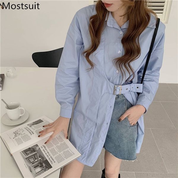 korean cotton loose long shirt women full sleeve single-breasted belted blouses solid fashion high street female blusas 210514, White
korean cotton loose long shirt women full sleeve single-breasted belted blouses solid fashion high street female blusas 210514, White