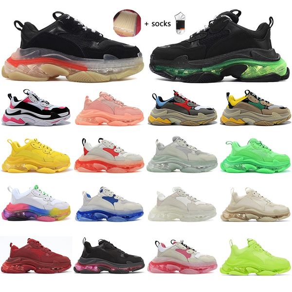 with box triple s clear sole running shoes for men women dark green beige orange black mens trainers casual sports platform sneakers, White;red
with box triple s clear sole running shoes for men women dark green beige orange black mens trainers casual sports platform sneakers, White;red