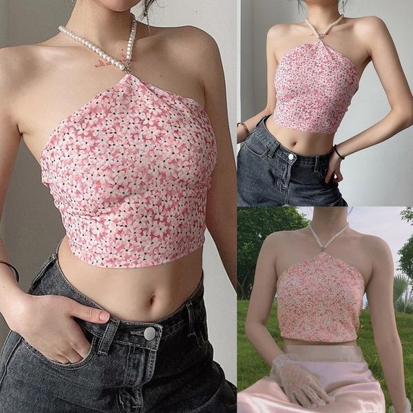 women's tanks & camis 2021 fashion trend women pearl chain halter floral stylish backless lace-up crop summer casual sun- camisole, White
women's tanks & camis 2021 fashion trend women pearl chain halter floral stylish backless lace-up crop summer casual sun- camisole, White