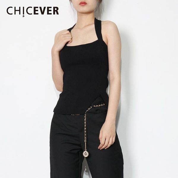 women's tanks & camis chicever minimalist basic knitted vest for women halter collar sleeveless slim backless black tank female fashio, White
women's tanks & camis chicever minimalist basic knitted vest for women halter collar sleeveless slim backless black tank female fashio, White