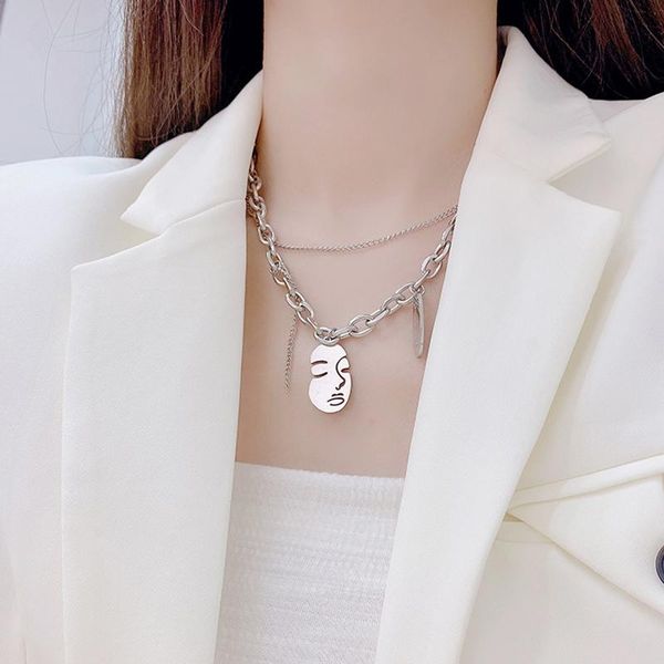 stud minority vintage double layer hip hop necklace trendy portrait titanium steel collar chain choker pendant for girlfriend gift, Golden;silver
stud minority vintage double layer hip hop necklace trendy portrait titanium steel collar chain choker pendant for girlfriend gift, Golden;silver