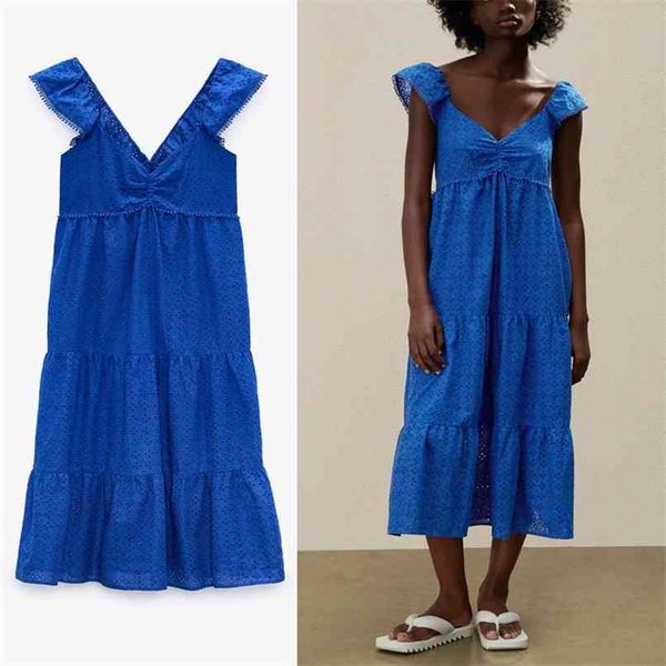 embroidered openwork strappy long dress women ruffle straps backless party es smocked elastic embroidery blue 210524, Black;gray
embroidered openwork strappy long dress women ruffle straps backless party es smocked elastic embroidery blue 210524, Black;gray