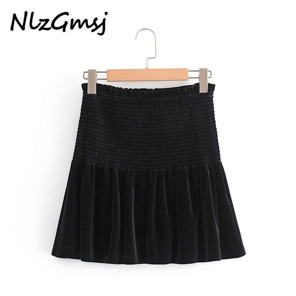nlzgmsj women black velvet skirt high waist elastic pleated fall winter vintage short mini streetwear 210628
nlzgmsj women black velvet skirt high waist elastic pleated fall winter vintage short mini streetwear 210628