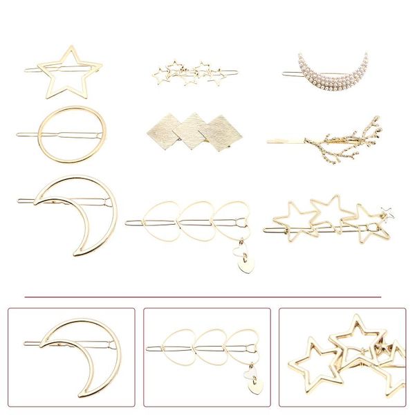 hair clips & barrettes 9pcs alloy clip hairpin multi-style headdress accessories, Golden;silver
hair clips & barrettes 9pcs alloy clip hairpin multi-style headdress accessories, Golden;silver