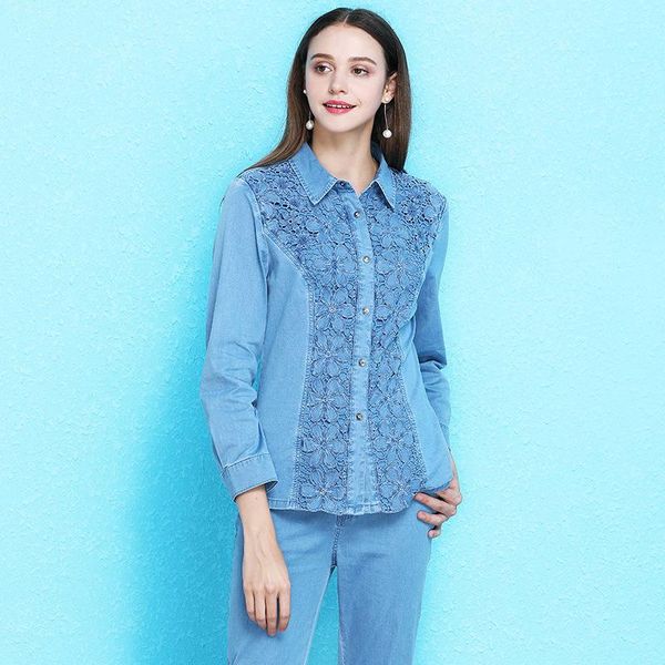 women's blouses & shirts fashion hollow out shirt women summer 2021 arrival embroidery lace blouse denim nw19b6139, White
women's blouses & shirts fashion hollow out shirt women summer 2021 arrival embroidery lace blouse denim nw19b6139, White