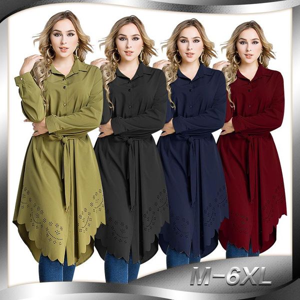 women's blouses & shirts wepbel women solid color shirt islamic long-sleeved blouse turn down neck fashion summer casual, White
women's blouses & shirts wepbel women solid color shirt islamic long-sleeved blouse turn down neck fashion summer casual, White