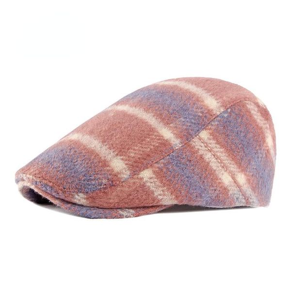 berets beret women's autumn and winter warm woolen hat british retro peaked cap plaid men's forward, Blue;gray
berets beret women's autumn and winter warm woolen hat british retro peaked cap plaid men's forward, Blue;gray