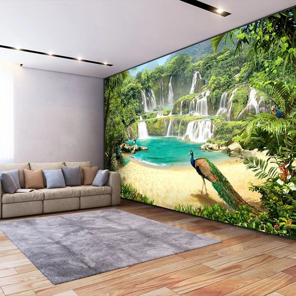 custom 3d wallpaper murals waterfall peacock lake landscape effect living room sofa tv background wall waterproof
custom 3d wallpaper murals waterfall peacock lake landscape effect living room sofa tv background wall waterproof