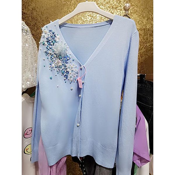 women's knits & tees vintage elegant appliques flower beading pearl button up long sleeve knitted sweater cardigan women spring autumn, White
women's knits & tees vintage elegant appliques flower beading pearl button up long sleeve knitted sweater cardigan women spring autumn, White