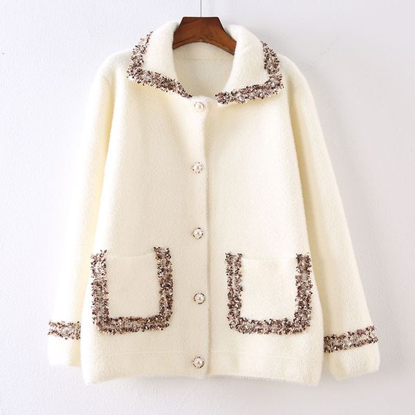 women's sweaters mink fur coat jacket women's single-breasted autumn and winter clothing thick versatile trend zr2z, White;black
women's sweaters mink fur coat jacket women's single-breasted autumn and winter clothing thick versatile trend zr2z, White;black